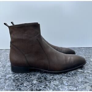 Scarpetto Mens Raphael Chelsea Leather Boots SZ 8 Brown Side Zip